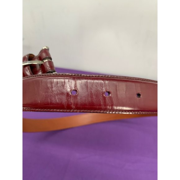 Coach Mens 32 Inch 1.25 Inch Width Handcrafted Costa Rica Polished Cowhide Silve - Picture 4 of 11